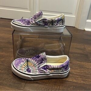 Vans Purple Tie Dye Canvas Classic Slip-On Sneakers Size Women’s 5